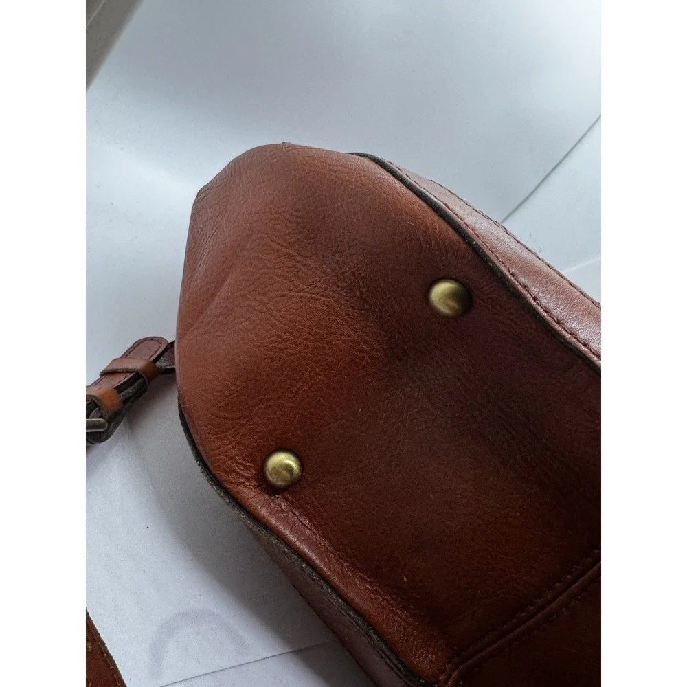 Patricia Nash Woven Leather Oliena Satchel Handbag Purse Cognac EUC PT3